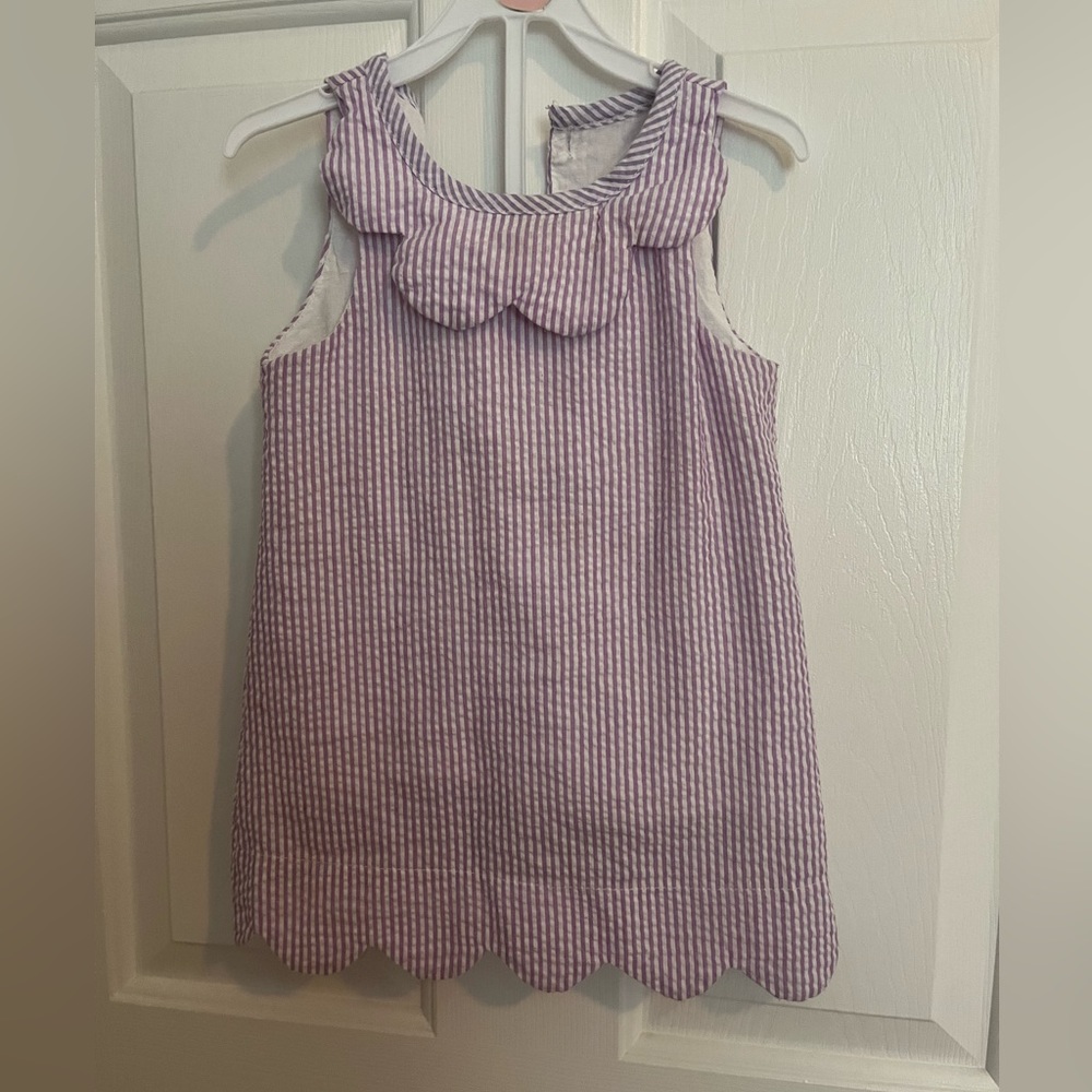 3T lined purple seersucker dress
